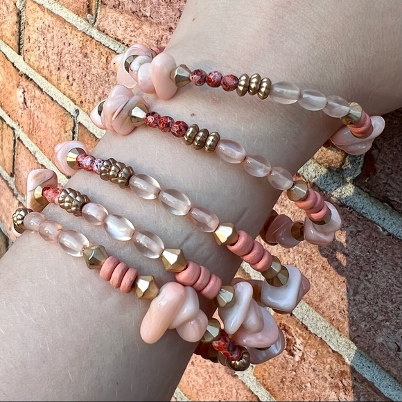 Beaded Wrap Bracelet in Shades of Pink - Picture 3 of 5
